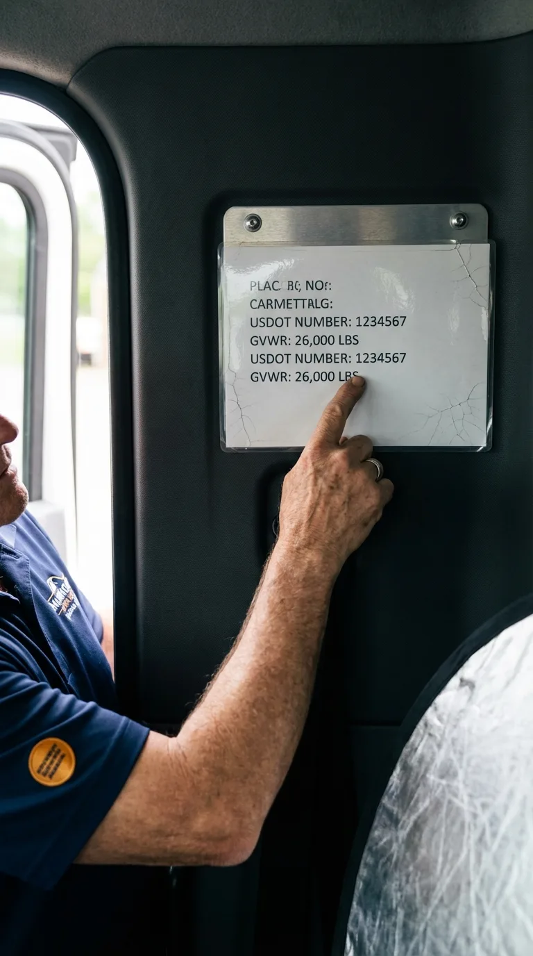 USDOT licensing placard verification in Stewartville